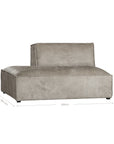 Manson Buffalo Leather Modular Sofa | Earthy Grey Uniqwa Collections