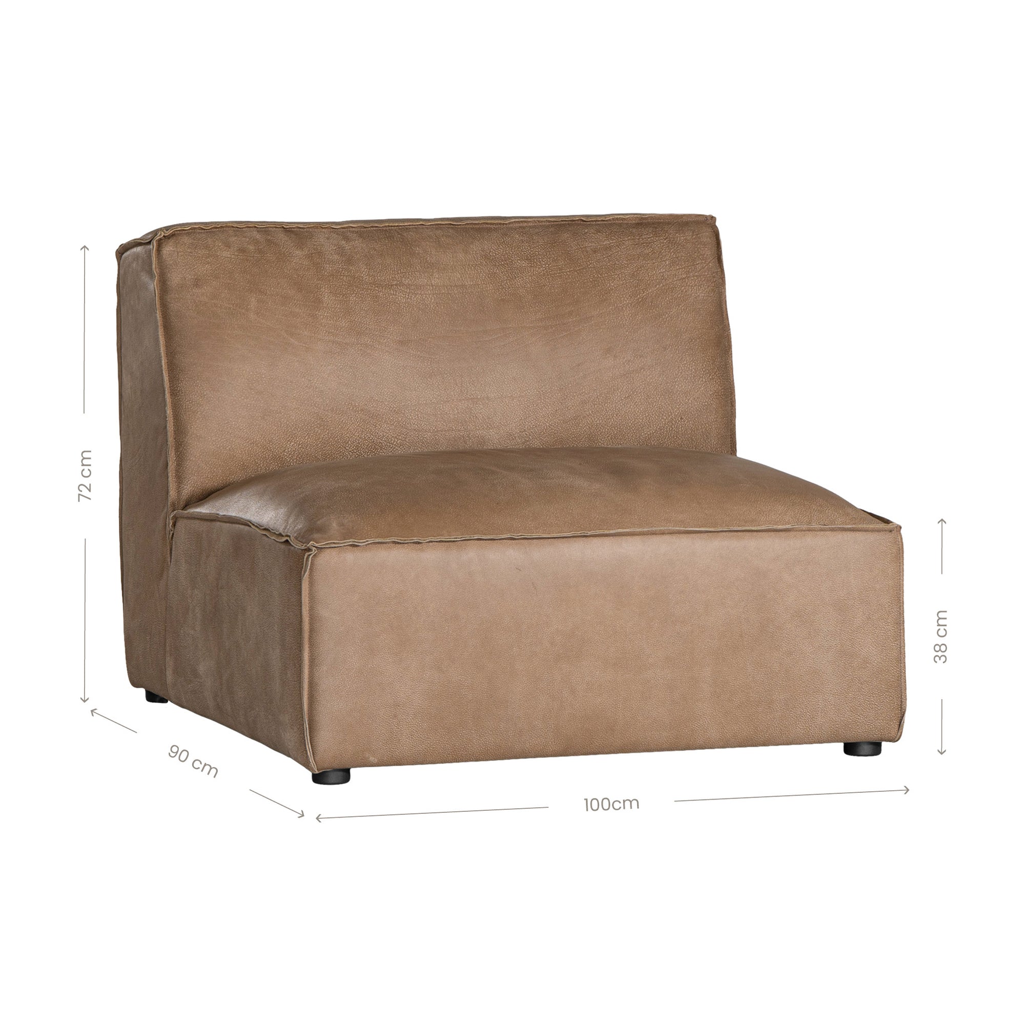 Manson Modular Buffalo Leather Sofa | Mushroom Brown Uniqwa Collections