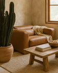 Mukuru Sofa | One Seater | Leather | Cera Brown Uniqwa Collections