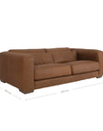 Mukuru Sofa | Three Seater | Leather | Cera Brown Uniqwa Collections