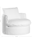 Sabora Swivel Chair | White Uniqwa Collections