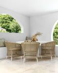 Sanctuary Outdoor Dining Chair | Natural with White Legs Uniqwa Collections