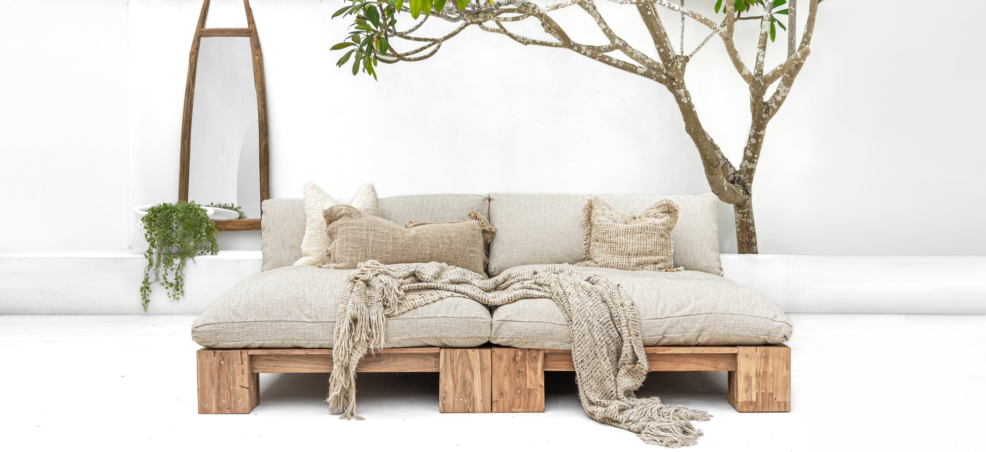 Simbah Sofa Chaise | Luxury Natural Uniqwa x Lauren Eloise