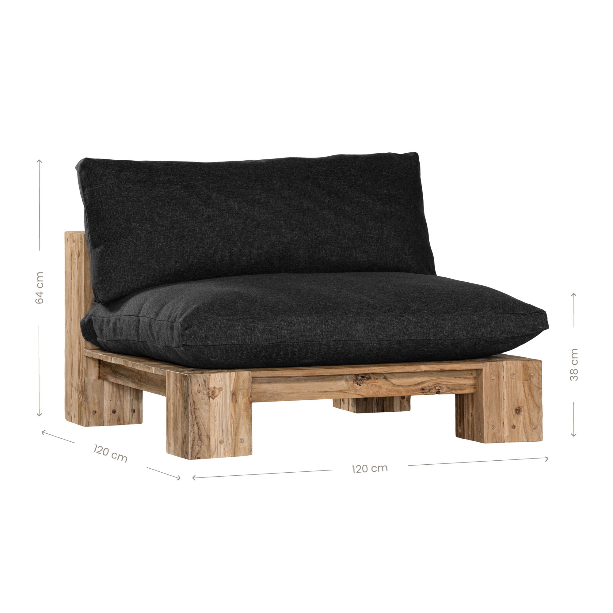 Simbah Sofa Cover Single Seater | Luxury Black Uniqwa x Lauren Eloise