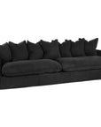Singita Sofa | Four Seater Classic Stitching Black Uniqwa Collections