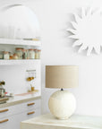 Sabi Table Lamp | Sculptural Composite | Light Roast | Small Uniqwa Collections