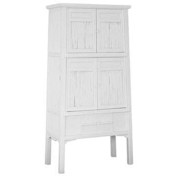 Bamboo Tall Cabinet | White