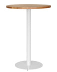 Casuarina Table Top | Round | Oak Bar Table Base | White Uniqwa Collections