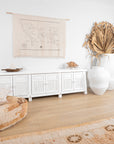 Bamboo Entertainment Unit | Six Door| White Designed by Charl van Heerden
