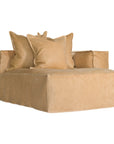 Hendrix Modular Sofa | Tan Leather Chaise Right Hand Arm Uniqwa Collections