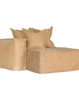 Hendrix Modular Sofa | Tan Leather Chaise Left Hand Arm Uniqwa Collections