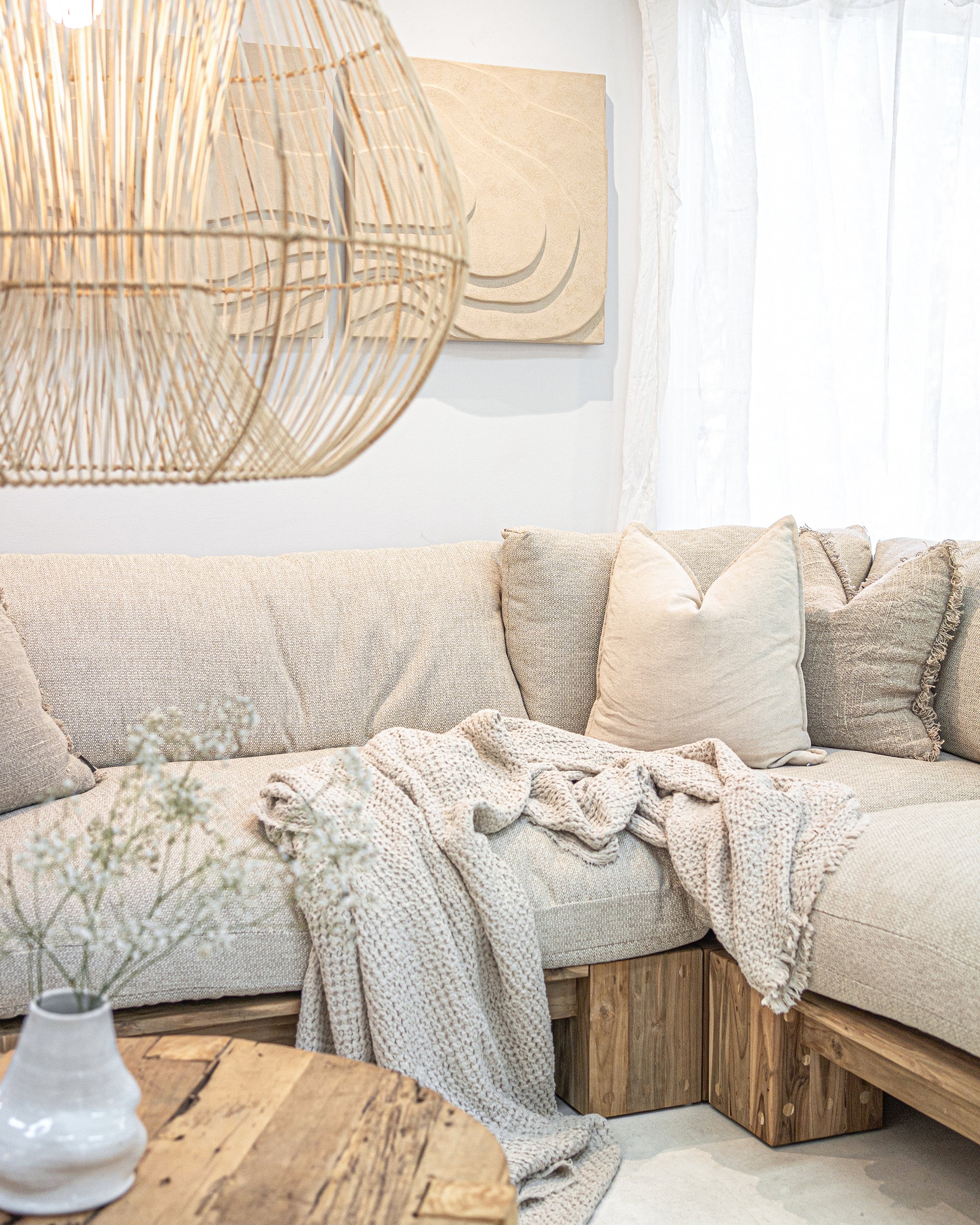 Simbah Sofa Corner | Luxury Natural Uniqwa x Lauren Eloise