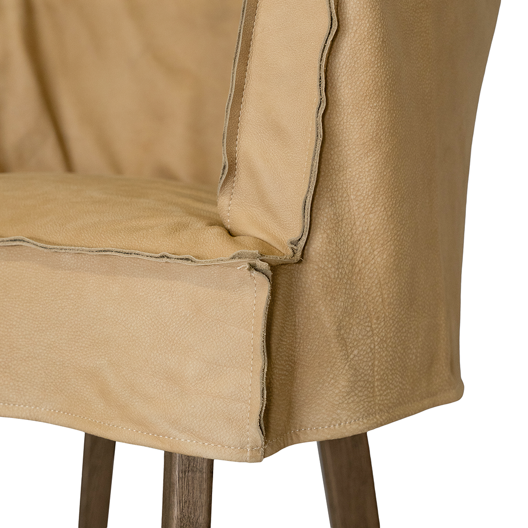Guatemala Barchair | Aniline Leather | Cashew Uniqwa Collections