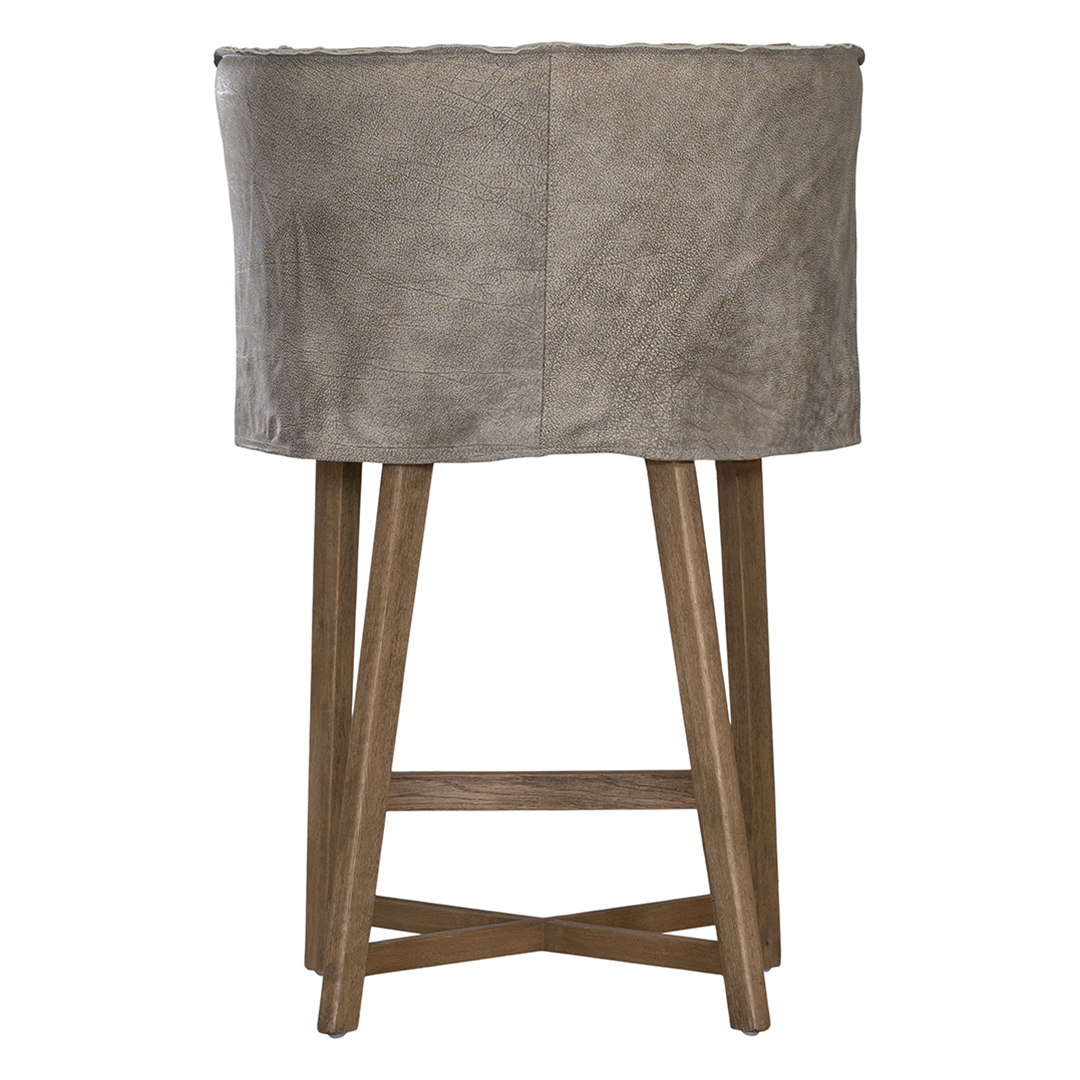 Guatemala Barchair | Buffalo Leather | Earthy Grey Uniqwa Collections
