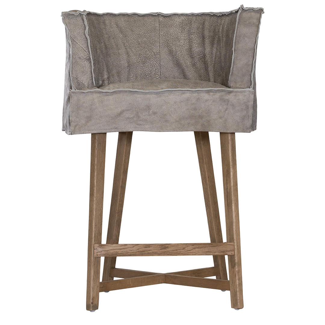 Guatemala Barchair | Buffalo Leather | Earthy Grey Uniqwa Collections