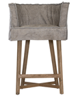 Guatemala Barchair | Buffalo Leather | Earthy Grey Uniqwa Collections