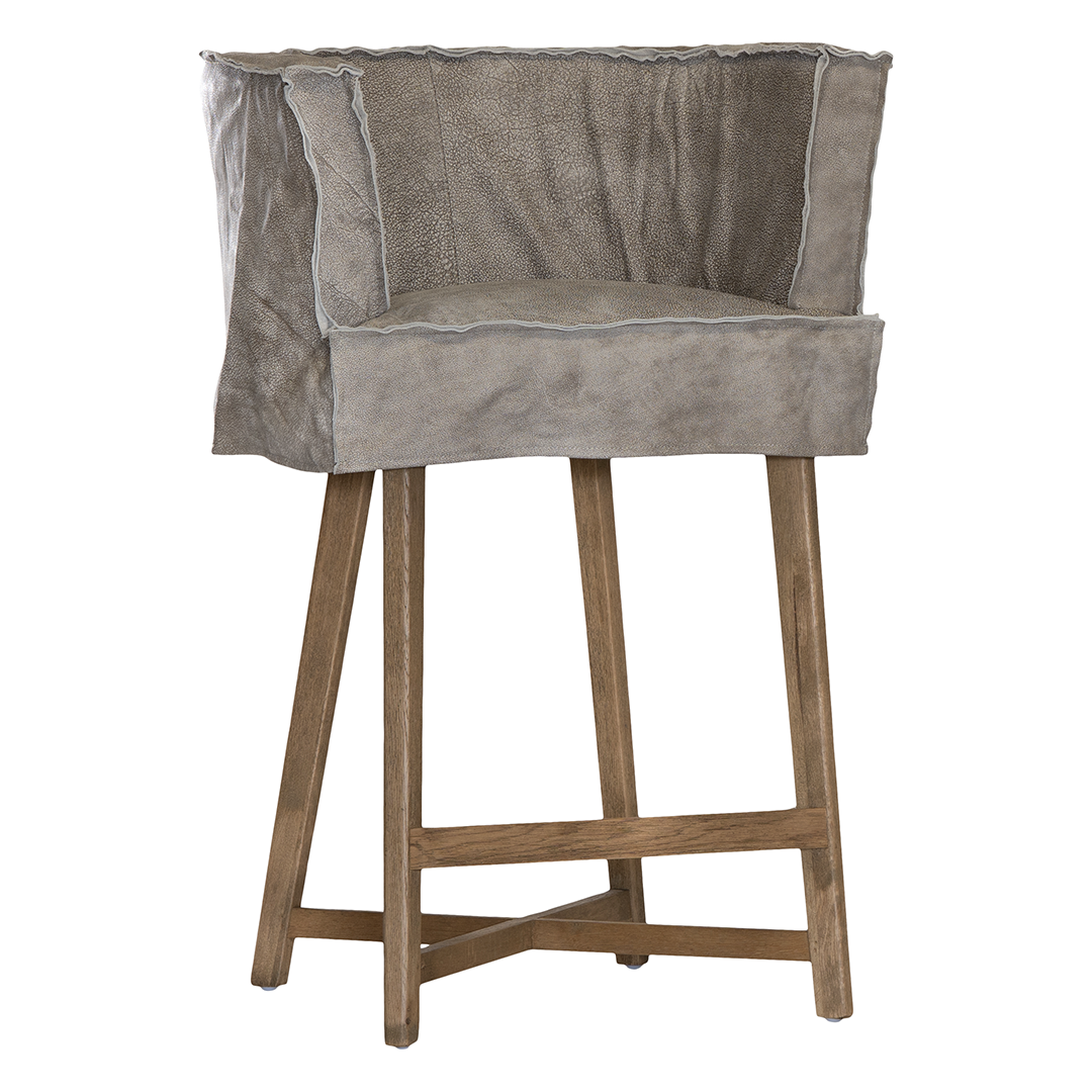 Guatemala Barchair | Buffalo Leather | Earthy Grey Uniqwa Collections