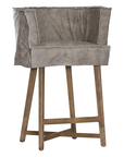 Guatemala Barchair | Buffalo Leather | Earthy Grey Uniqwa Collections