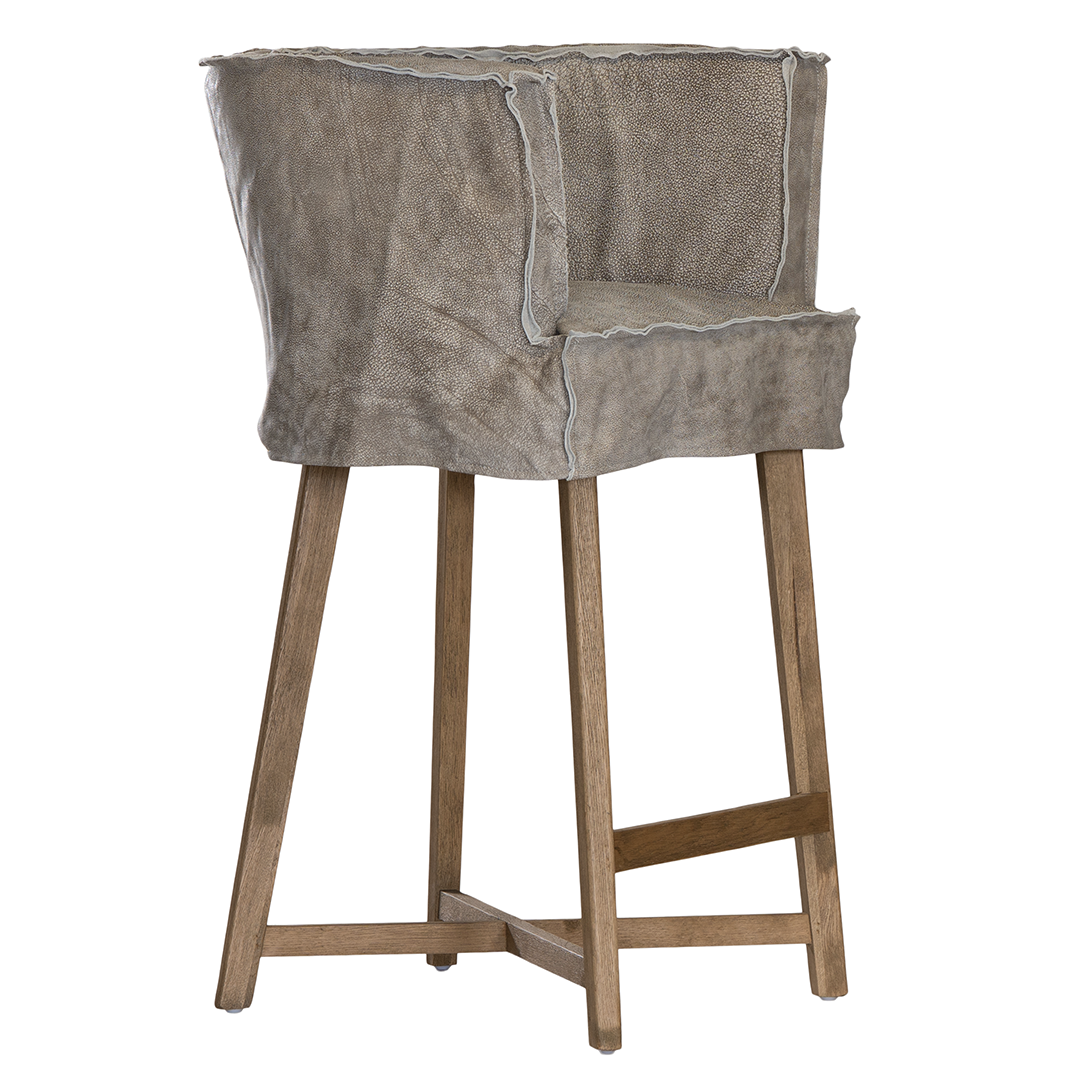 Guatemala Barchair | Buffalo Leather | Earthy Grey Uniqwa Collections