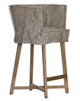 Guatemala Barchair | Buffalo Leather | Earthy Grey Uniqwa Collections