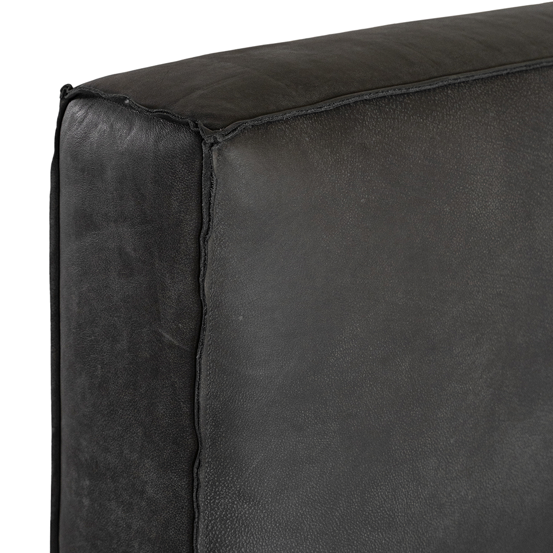 Harlow Bed | Buffalo Leather | Slate Uniqwa Collections