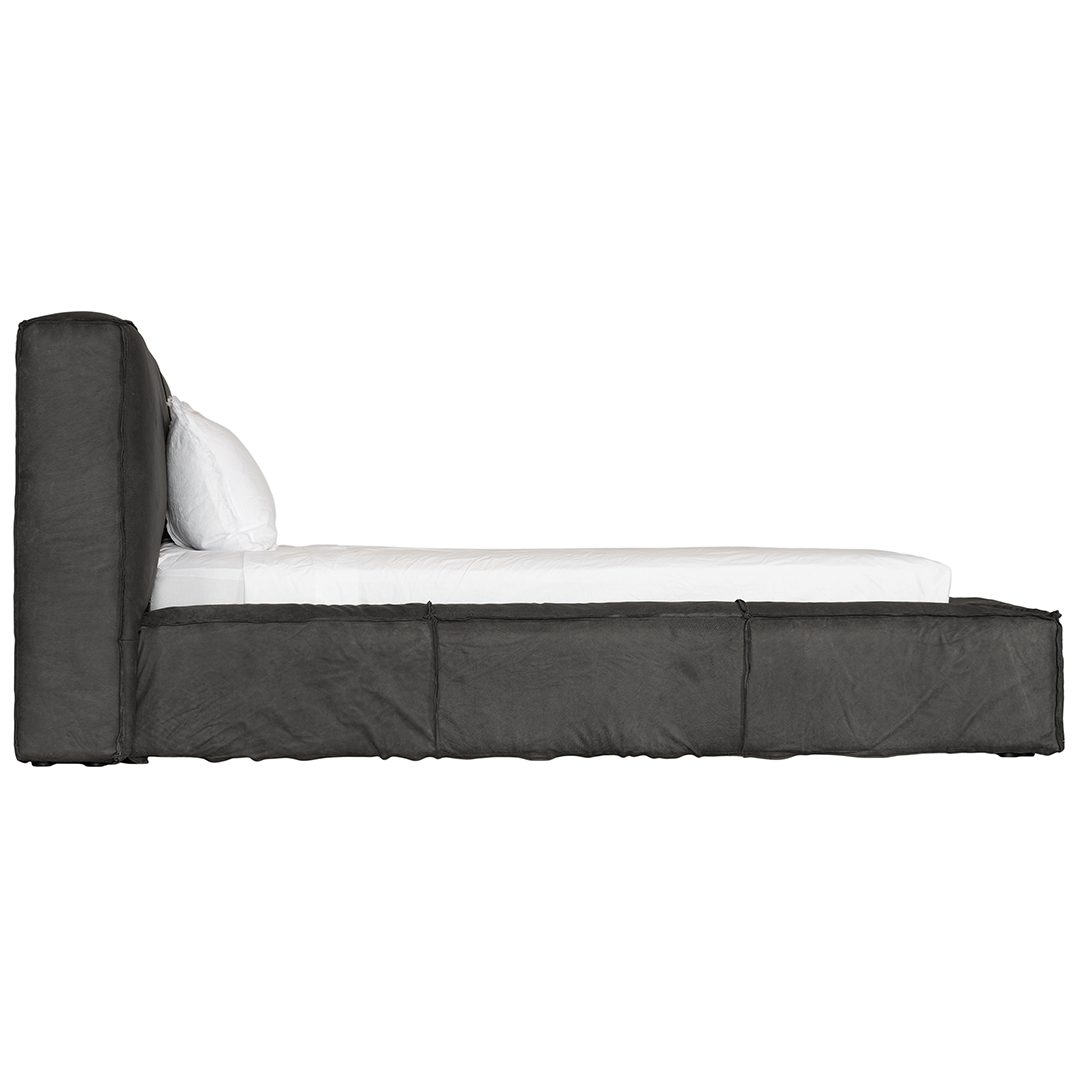 Harlow Bed | Buffalo Leather | Slate Uniqwa Collections