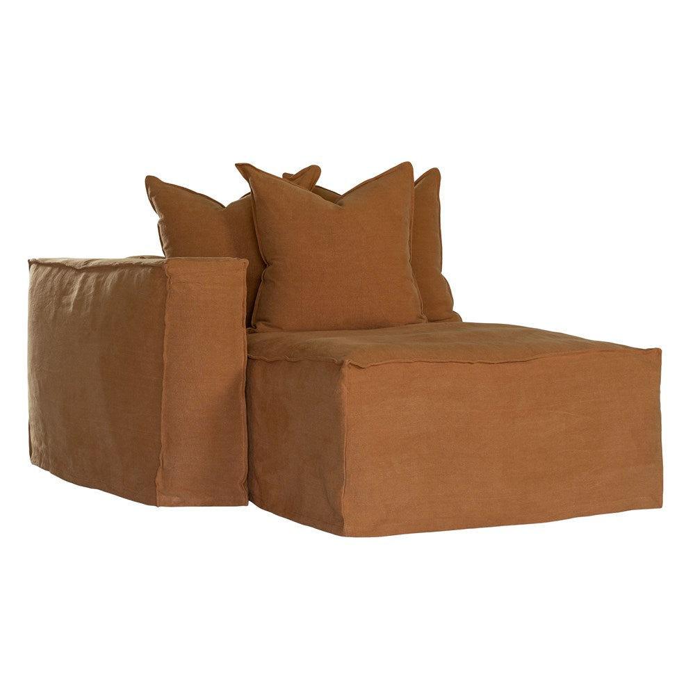 Hendrix Sofa | Chaise Left Hand Arm Clay Classic Stitching Uniqwa Collections