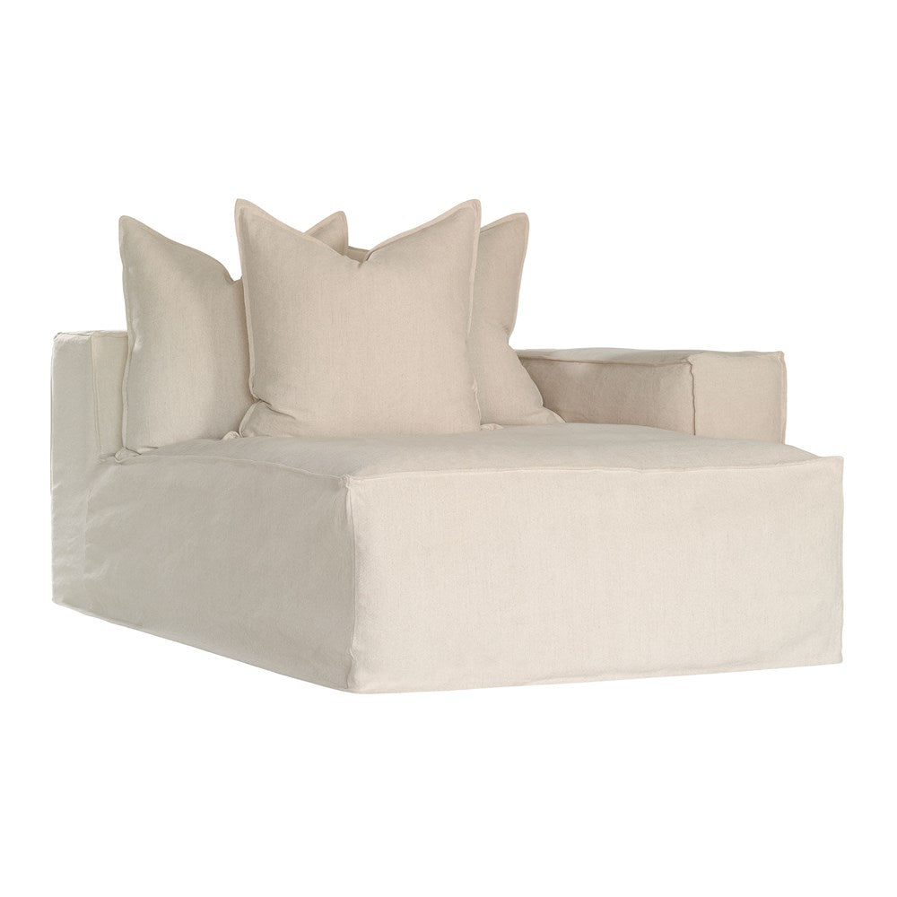 Hendrix Sofa Chaise | Right Hand Arm Sand Classic Stitching Uniqwa Collections