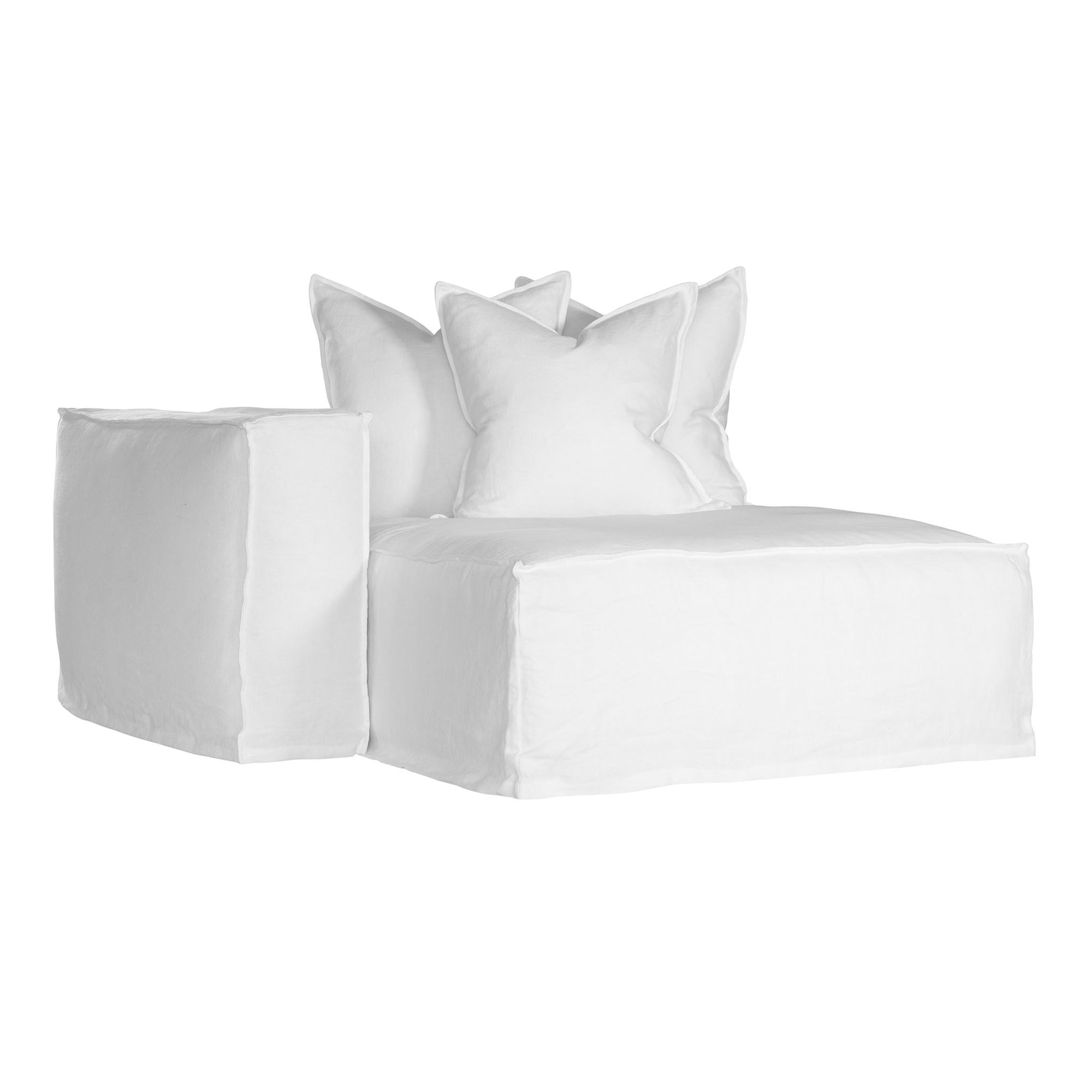 Hendrix Sofa | Chaise Left Hand Arm White Classic Stitching Uniqwa Collections