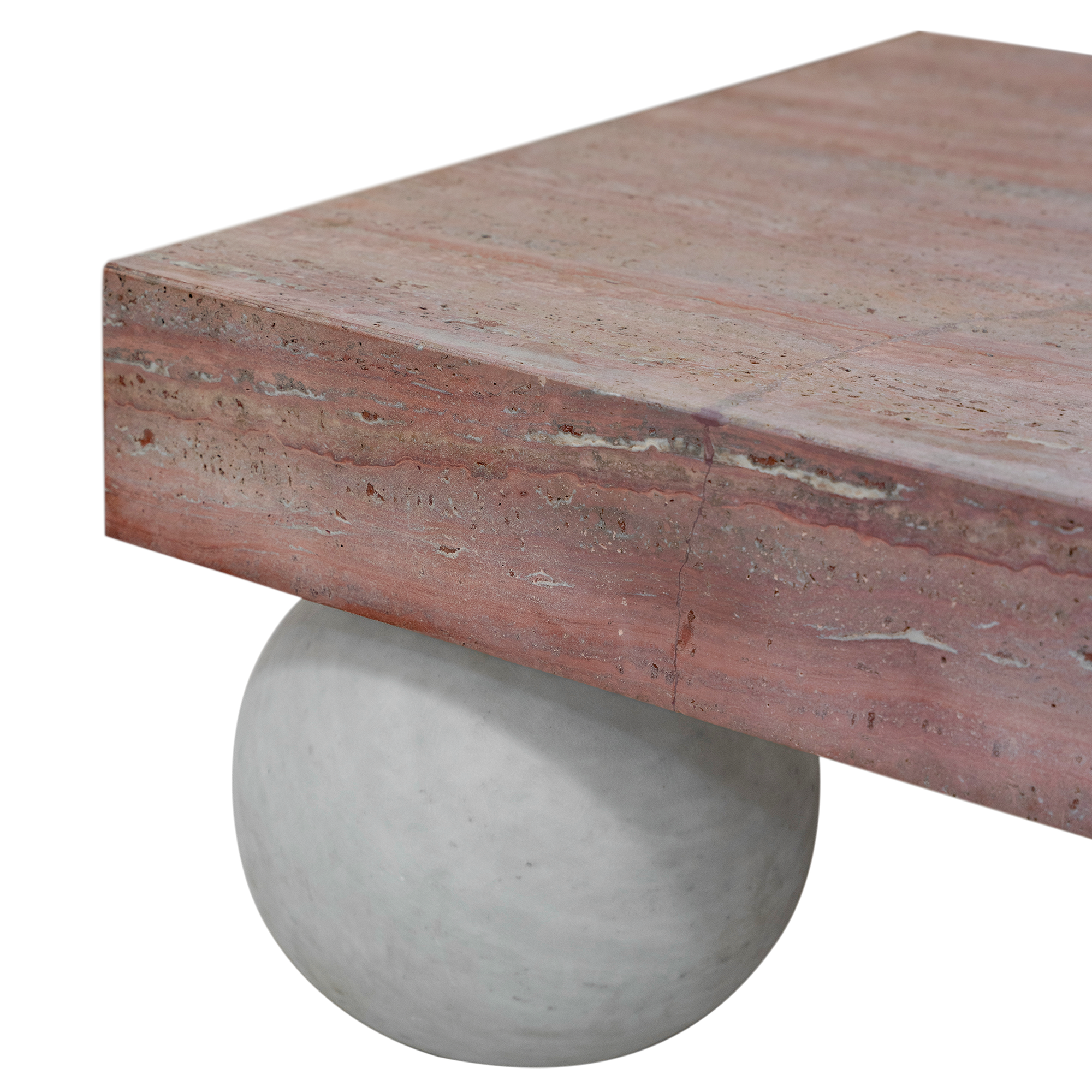 Jewel Travertine &amp; Marble Coffee Table