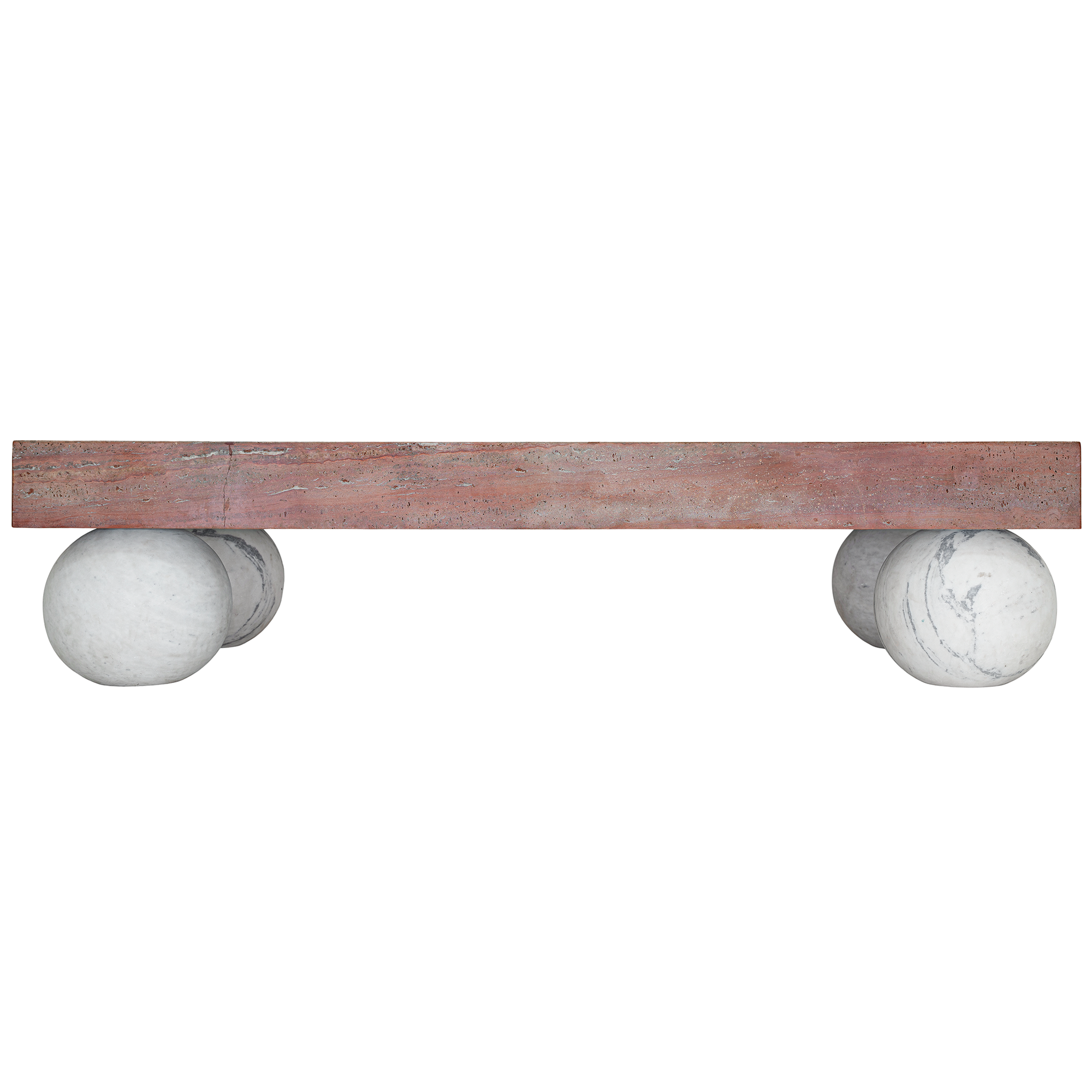 Jewel Travertine &amp; Marble Coffee Table