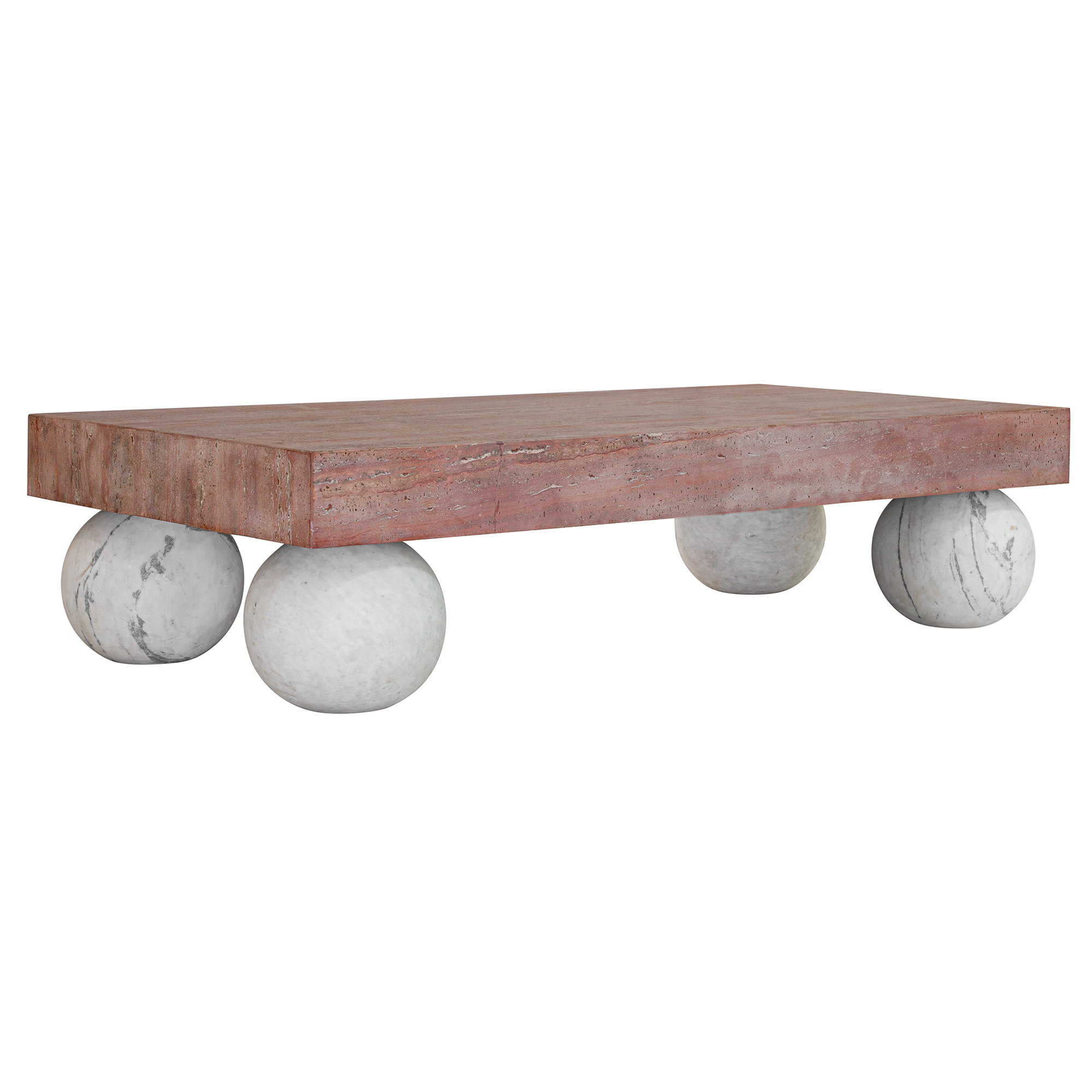 Jewel Travertine &amp; Marble Coffee Table
