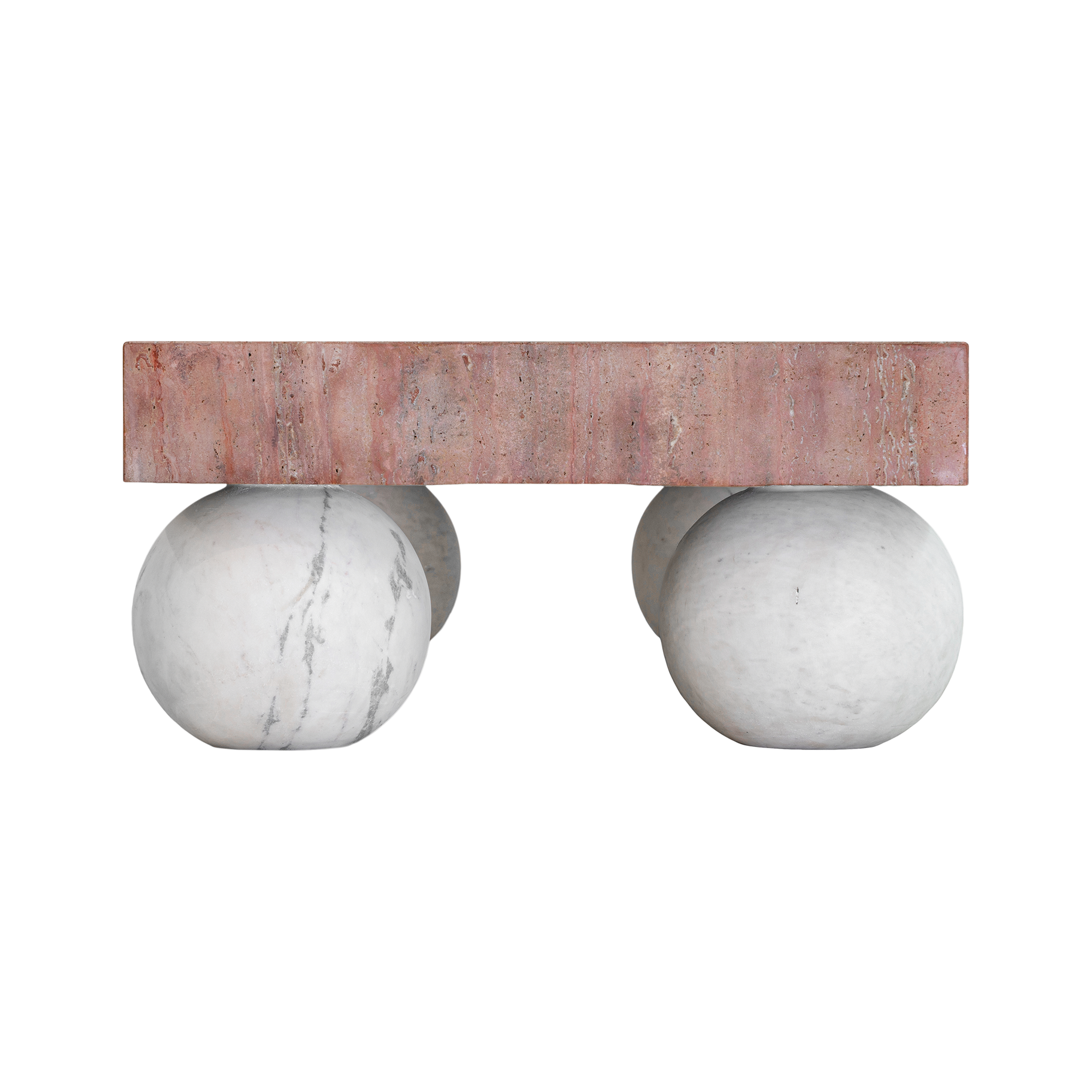 Jewel Travertine &amp; Marble Coffee Table