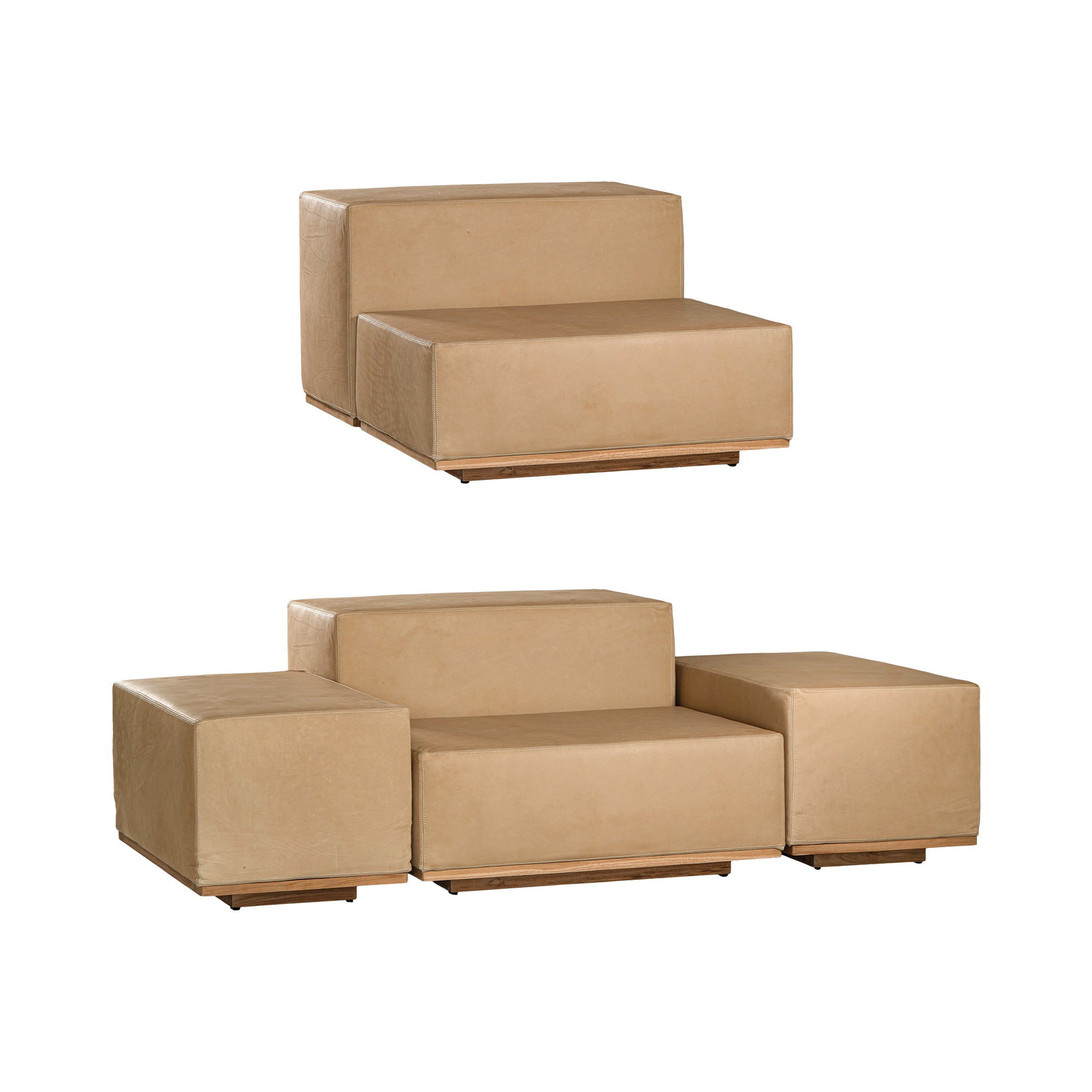 Jimi Modular Leather Sofa | Chaise Uniqwa Collections