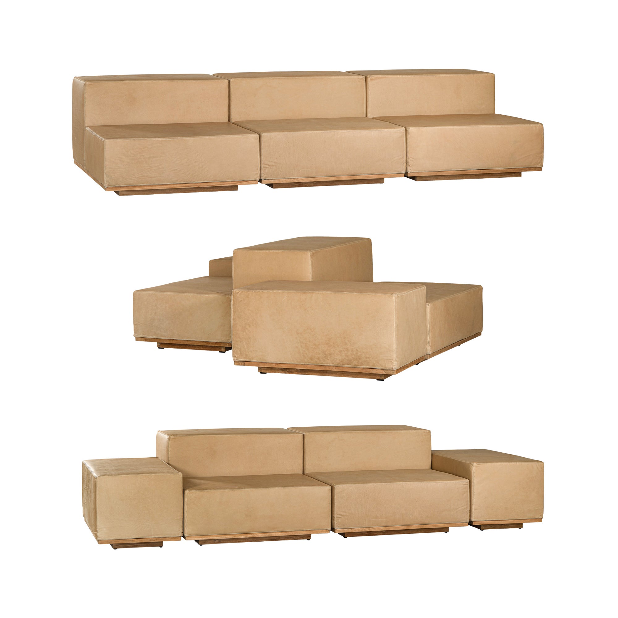 Jimi Modular Leather Sofa | Chaise Uniqwa Collections