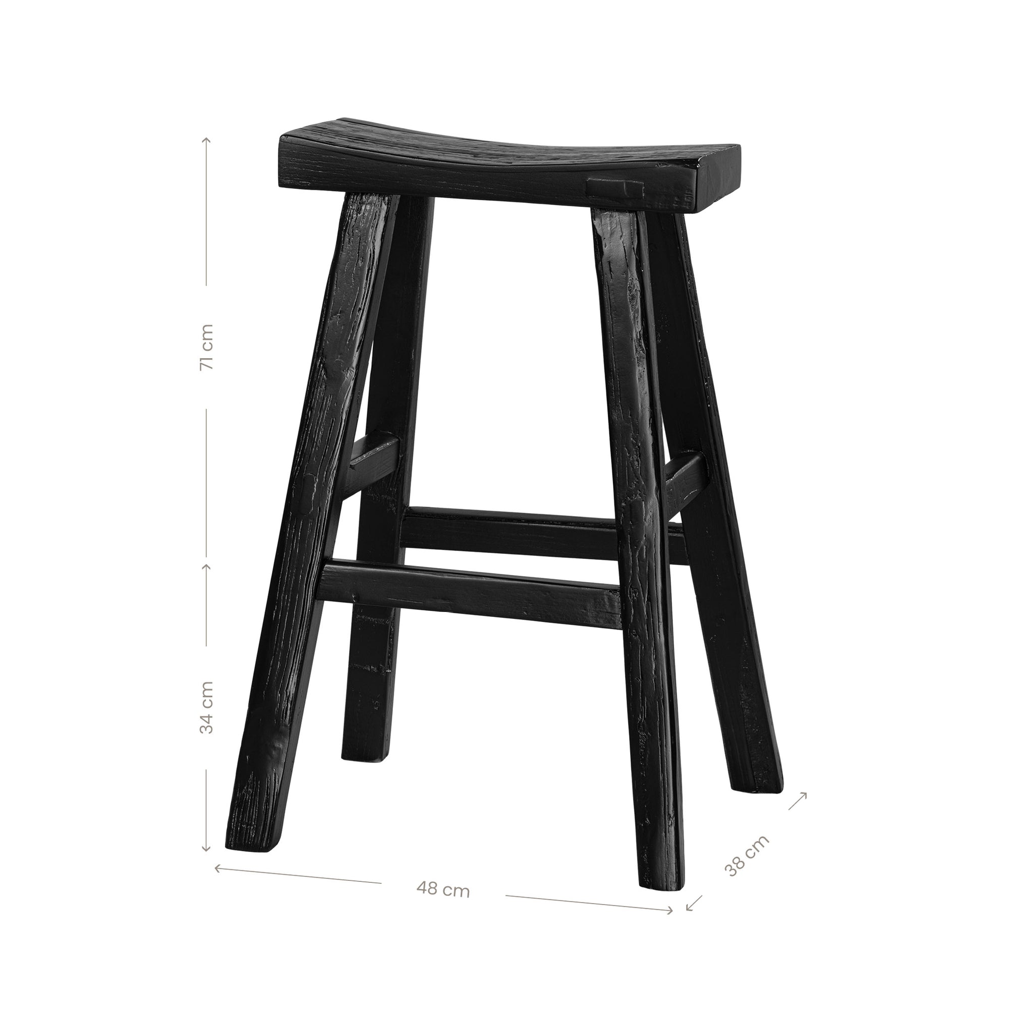 Kusina Elm Barstool | Black