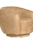 Lucca Swivel | Aniline Leather | Cashew