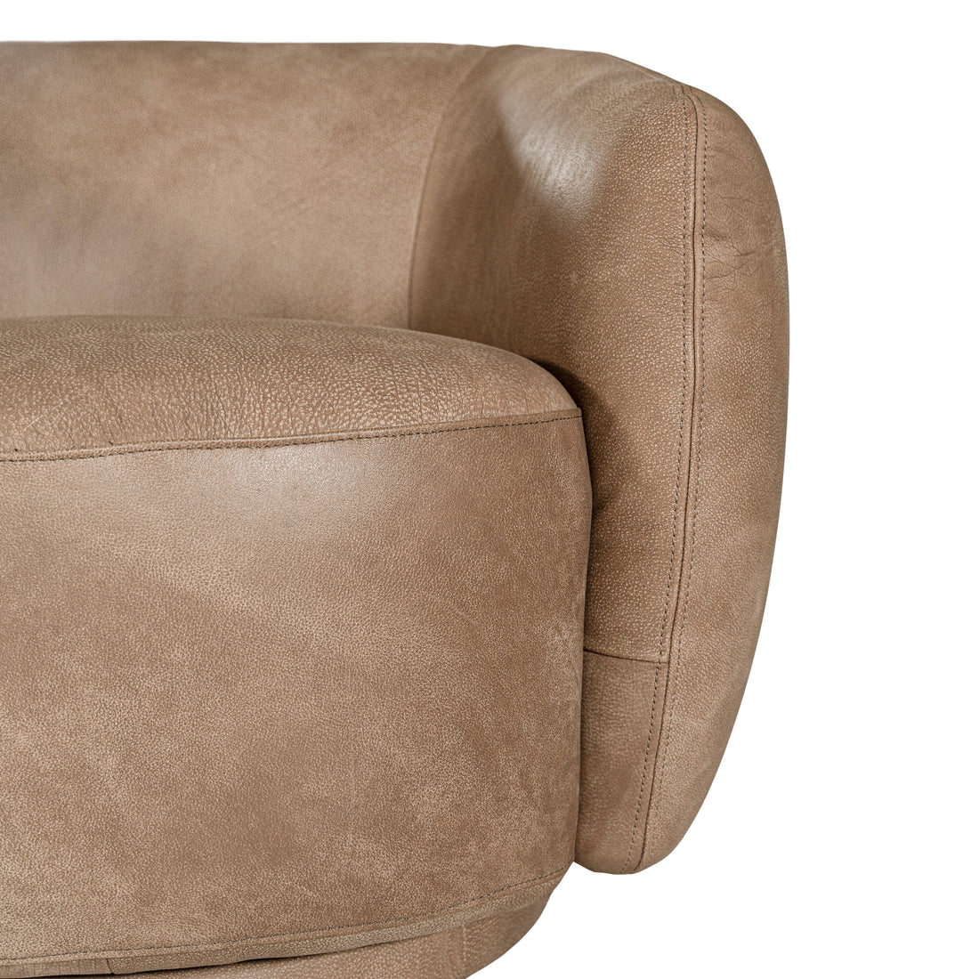 Lucca Swivel Chair | Buffalo Leather | Enoki Brown