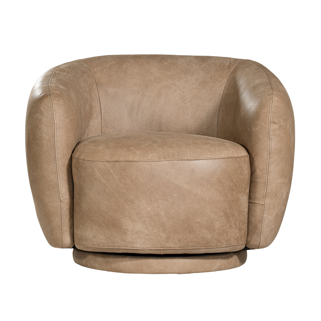 Lucca Swivel Chair | Buffalo Leather | Enoki Brown