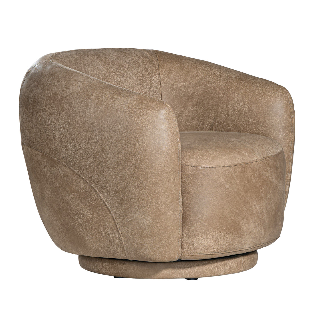 Lucca Swivel Chair | Buffalo Leather | Enoki Brown