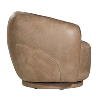 Lucca Swivel Chair | Buffalo Leather | Enoki Brown