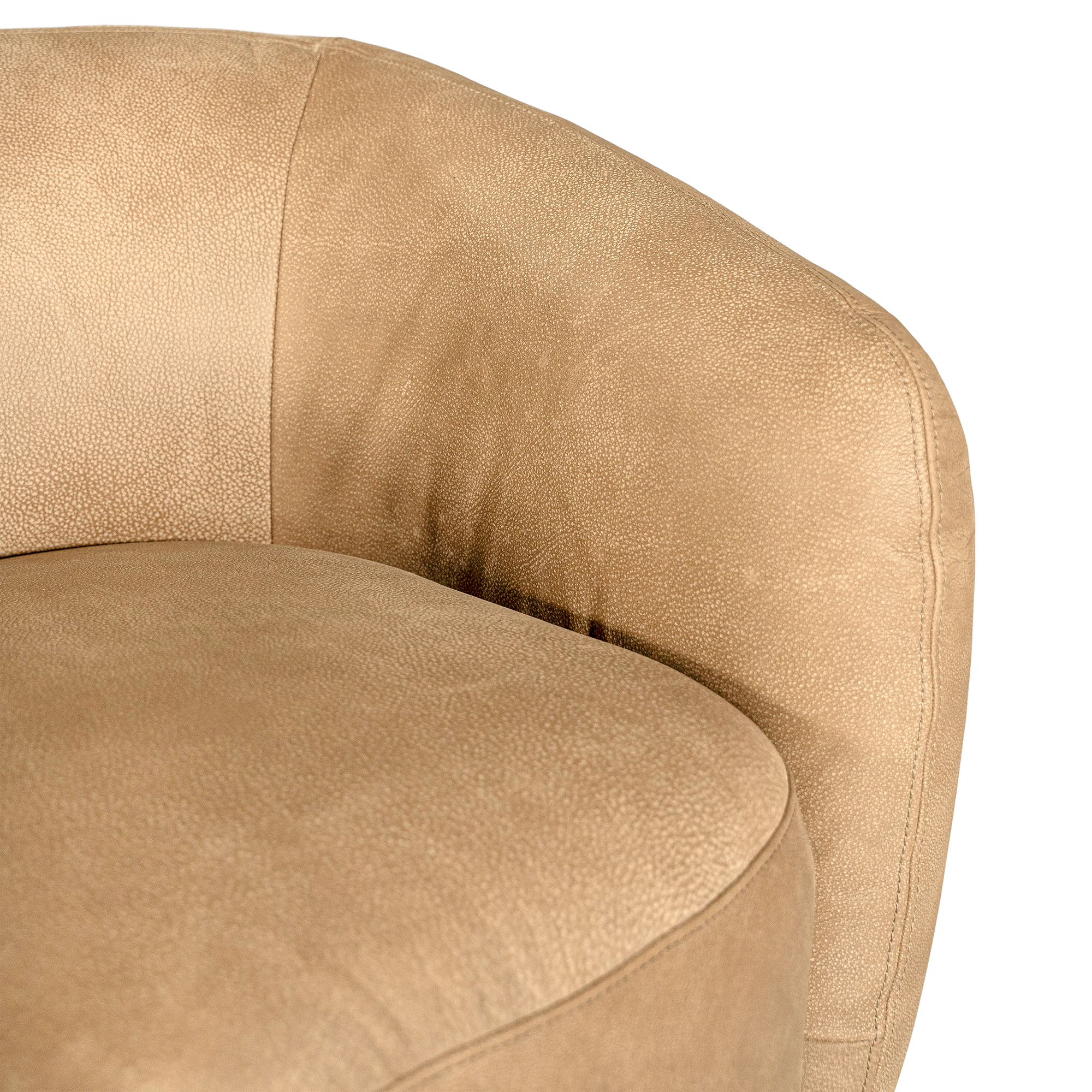 Lucca Swivel | Aniline Leather | Cashew