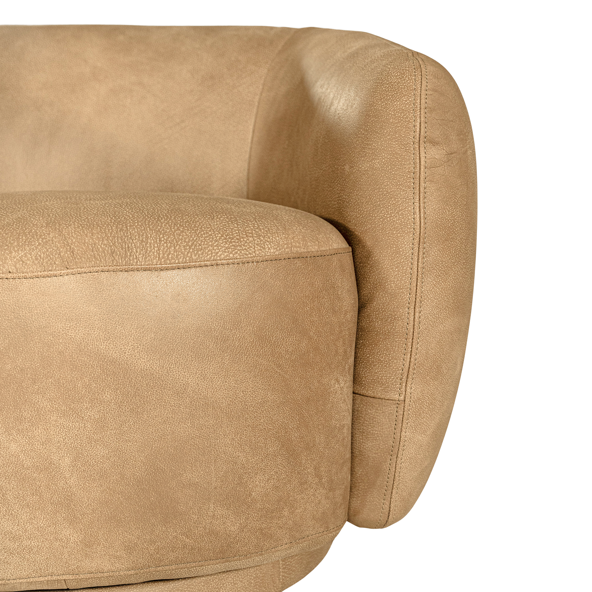 Lucca Swivel | Aniline Leather | Cashew
