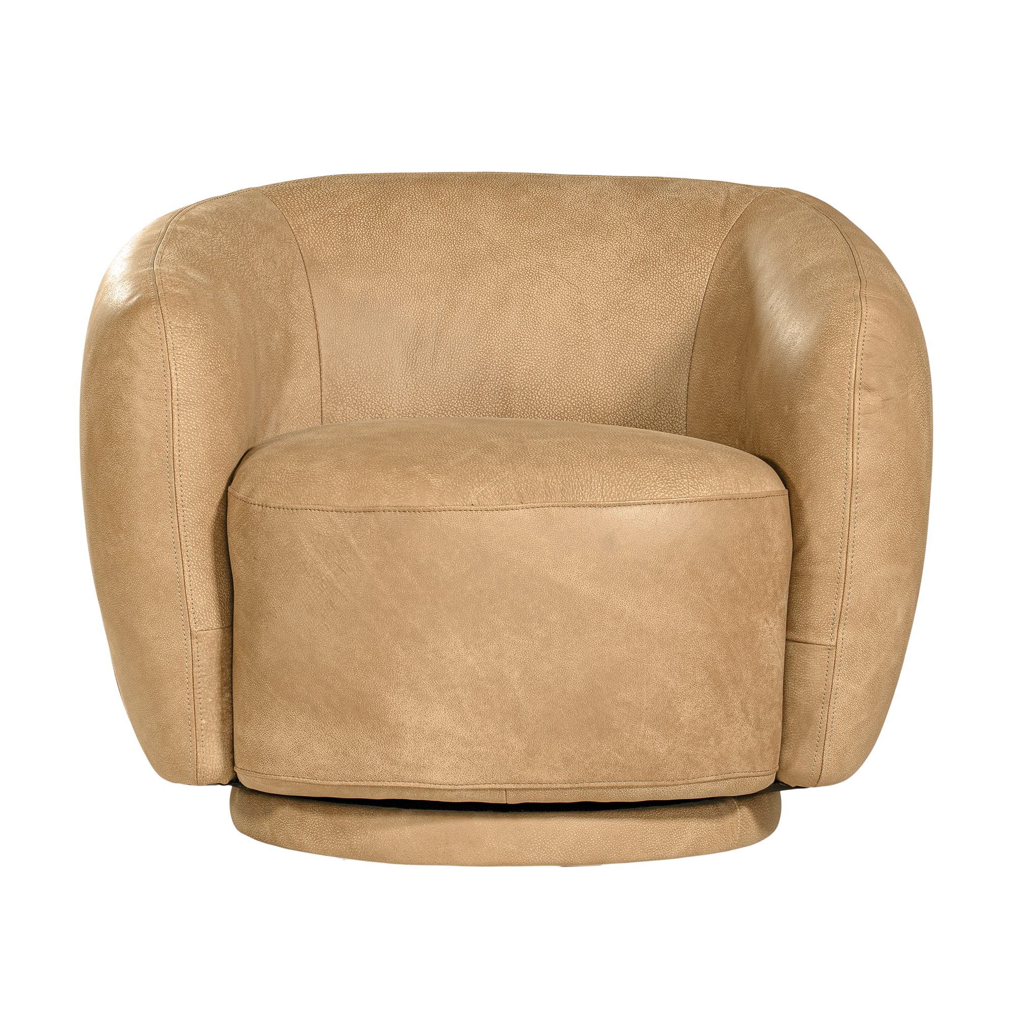 Lucca Swivel | Aniline Leather | Cashew