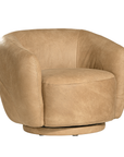 Lucca Swivel | Aniline Leather | Cashew