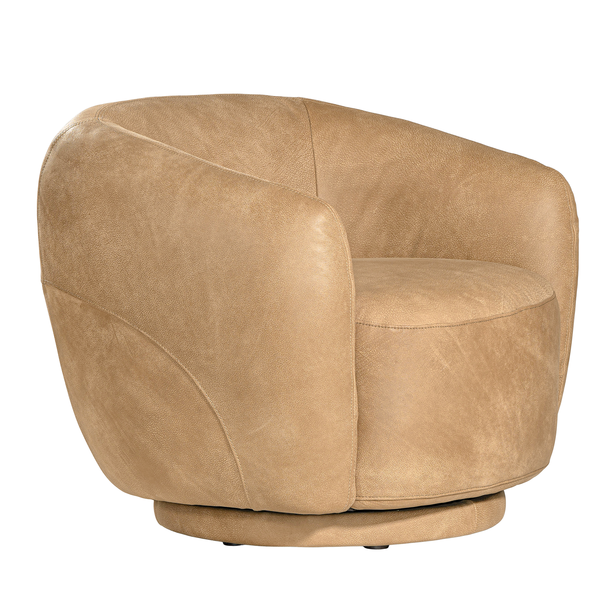 Lucca Swivel | Aniline Leather | Cashew