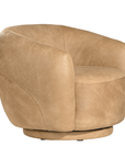 Lucca Swivel | Aniline Leather | Cashew