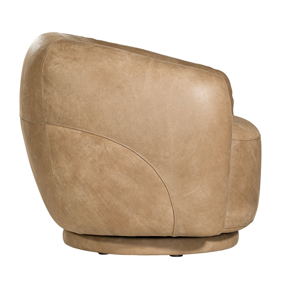 Lucca Swivel Chair | Buffalo Leather | Savannah Nut