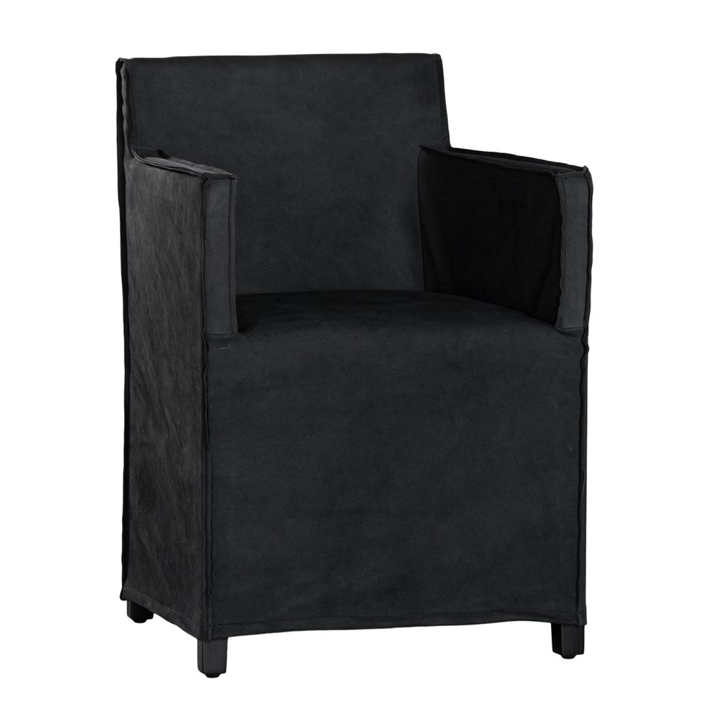 Mahola Leather Dining Chair | Black Uniqwa Collections