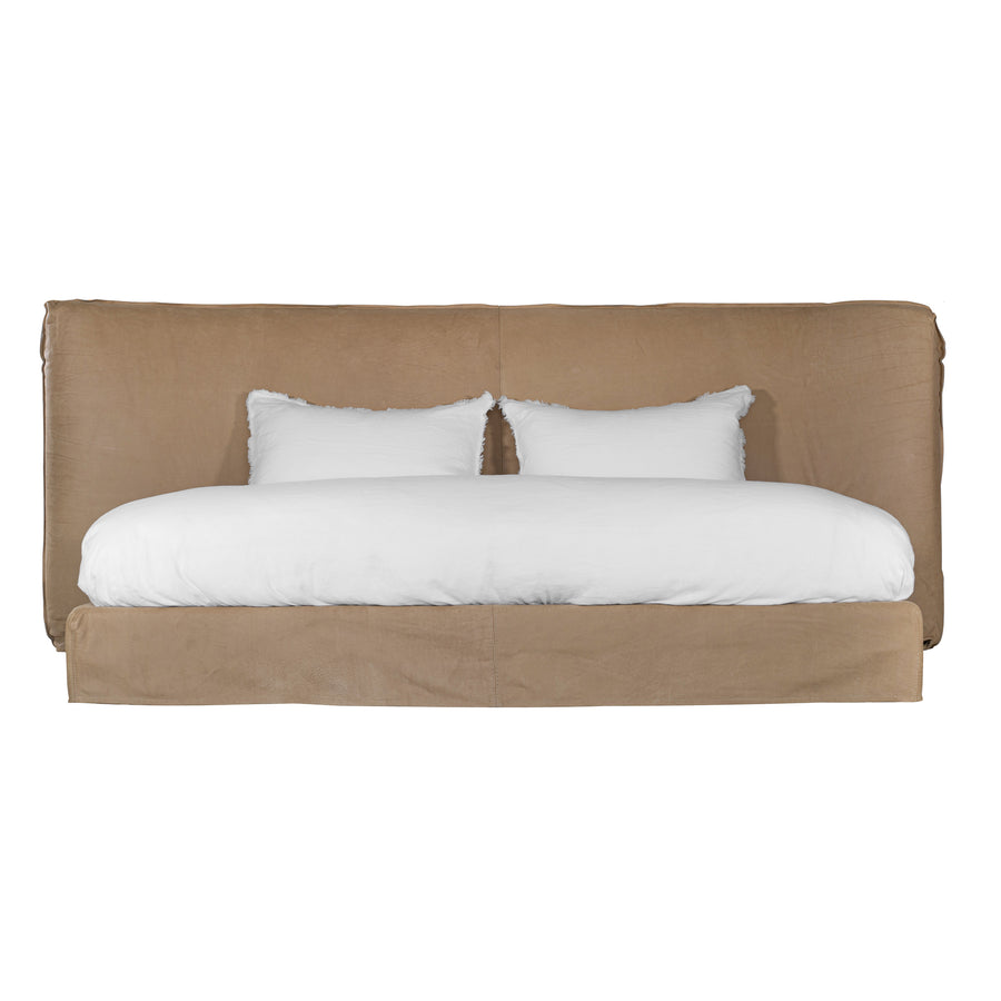 Mallorca Bed | Leather | Enoki Brown